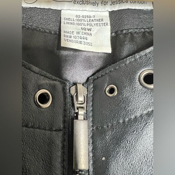 Vtg 80s JL Studio Leather Black Jacket Boho Size 16W - Picture 4 of 16